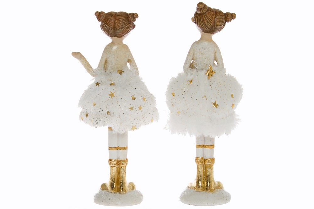 MyFlair My Flair 2er-Set Ballerina, 15 cm - weiß/gold