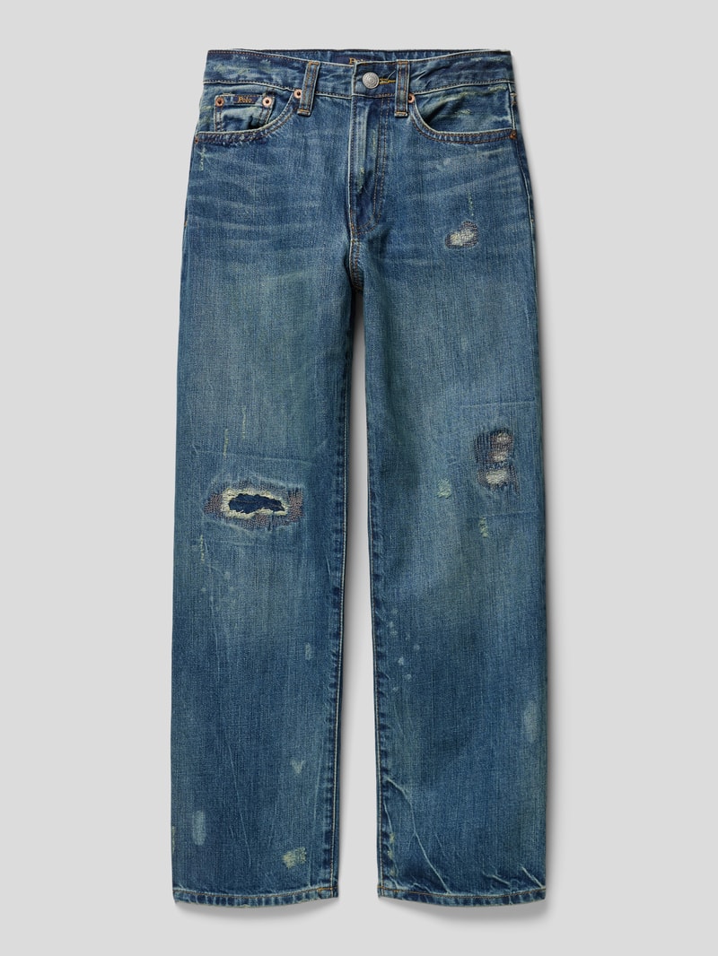 Relaxed Fit Jeans im Used-Look in jeans
