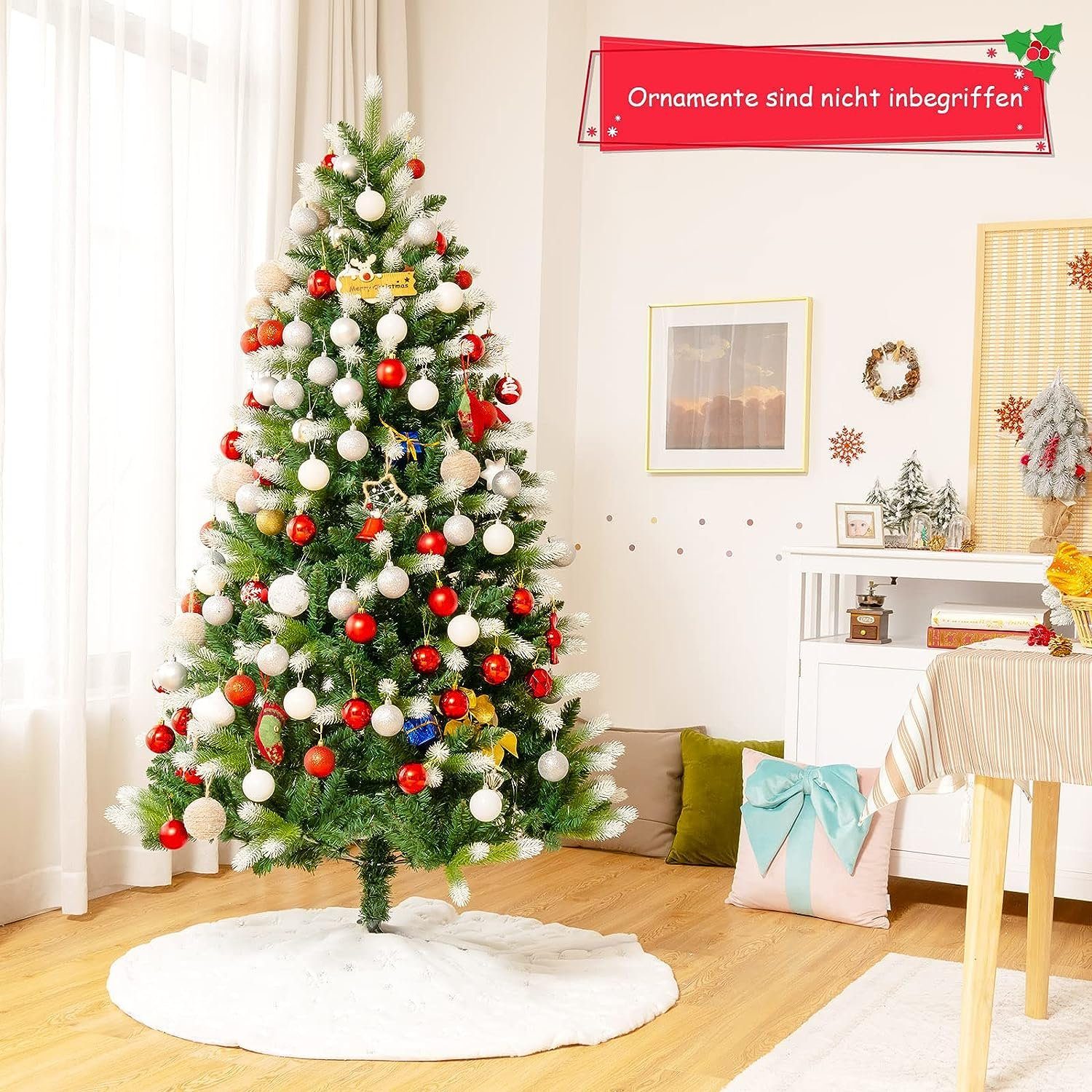 KOMFOTTEU Künstlicher Weihnachtsbaum Tannenbaum, 180cm