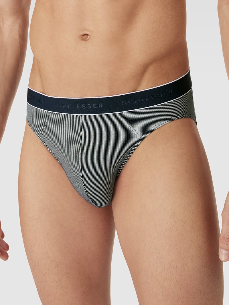 Slip mit Streifenmuster in dunkelblau
