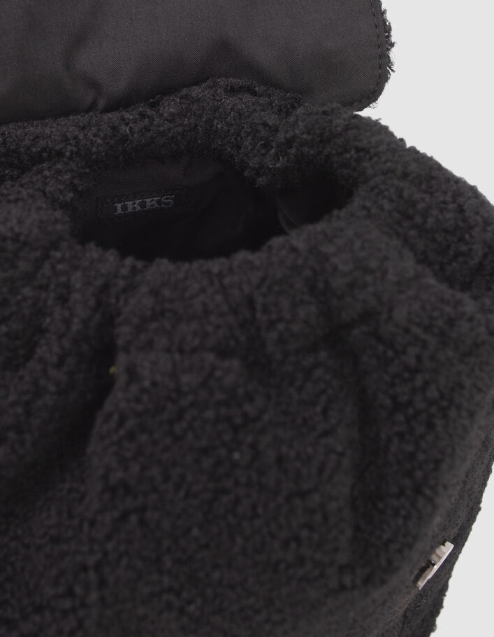 Sac à dos noir en sherpa bébé garçon