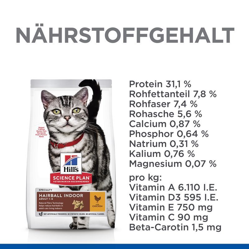Hill's Trockenfutter Hill's Science Plan Hairball Indoor Adult mit Huhn 3 kg