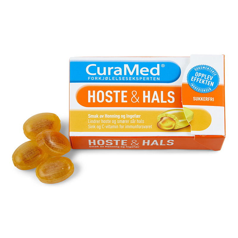 Curamed CuraMed Hoste & hals 20 stk, Honning & ingefær