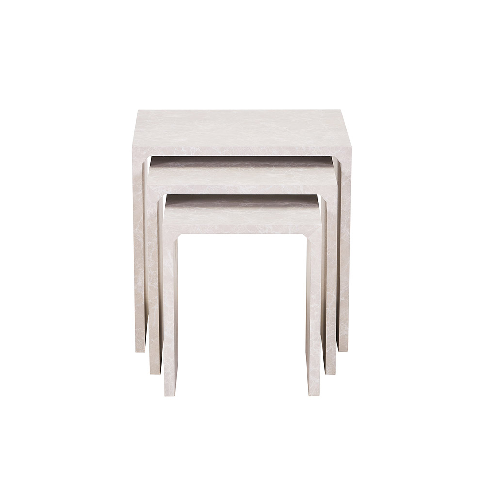 Home Deluxe HOME DELUXE Beistelltisch 3er Set IRIMA – Marmor Beige
