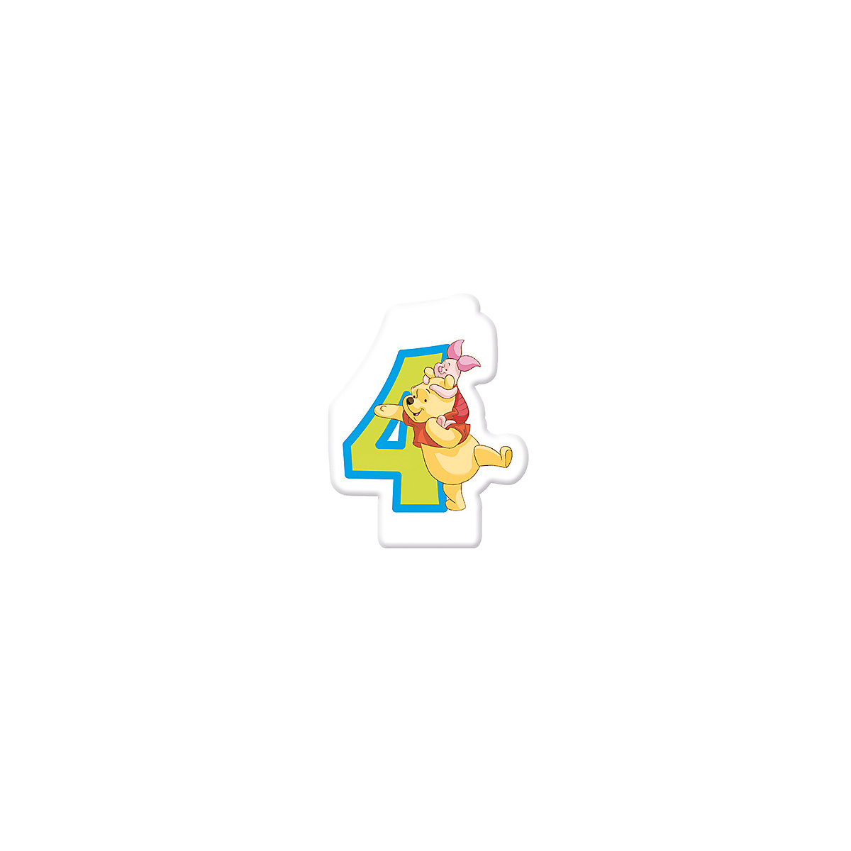 Kuchenkerze Zahl 4   Winnie Puuh Alphabet