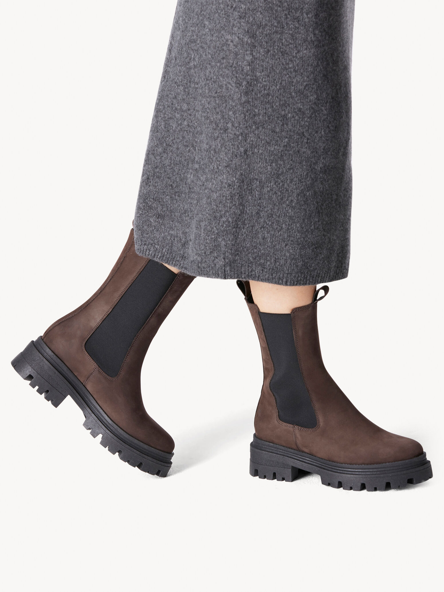 Bottine Chelsea en cuir - marron
