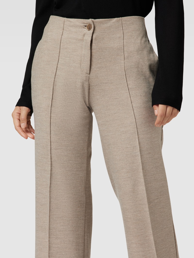 Stoffhose mit Bundfalten in sand meliert