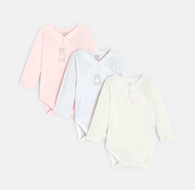Body croisé manches longues bébé fille (lot de 3)