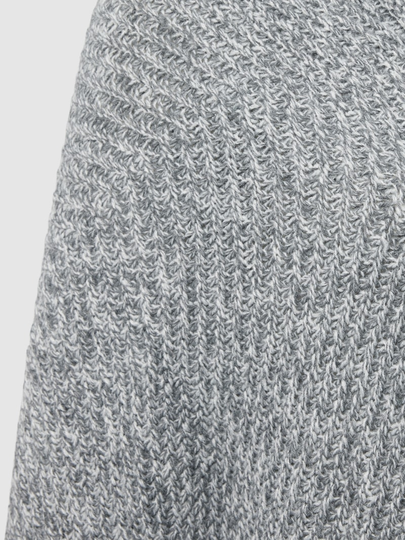 Poncho mit Strukturmuster Modell 'Amaryllis' in silber meliert