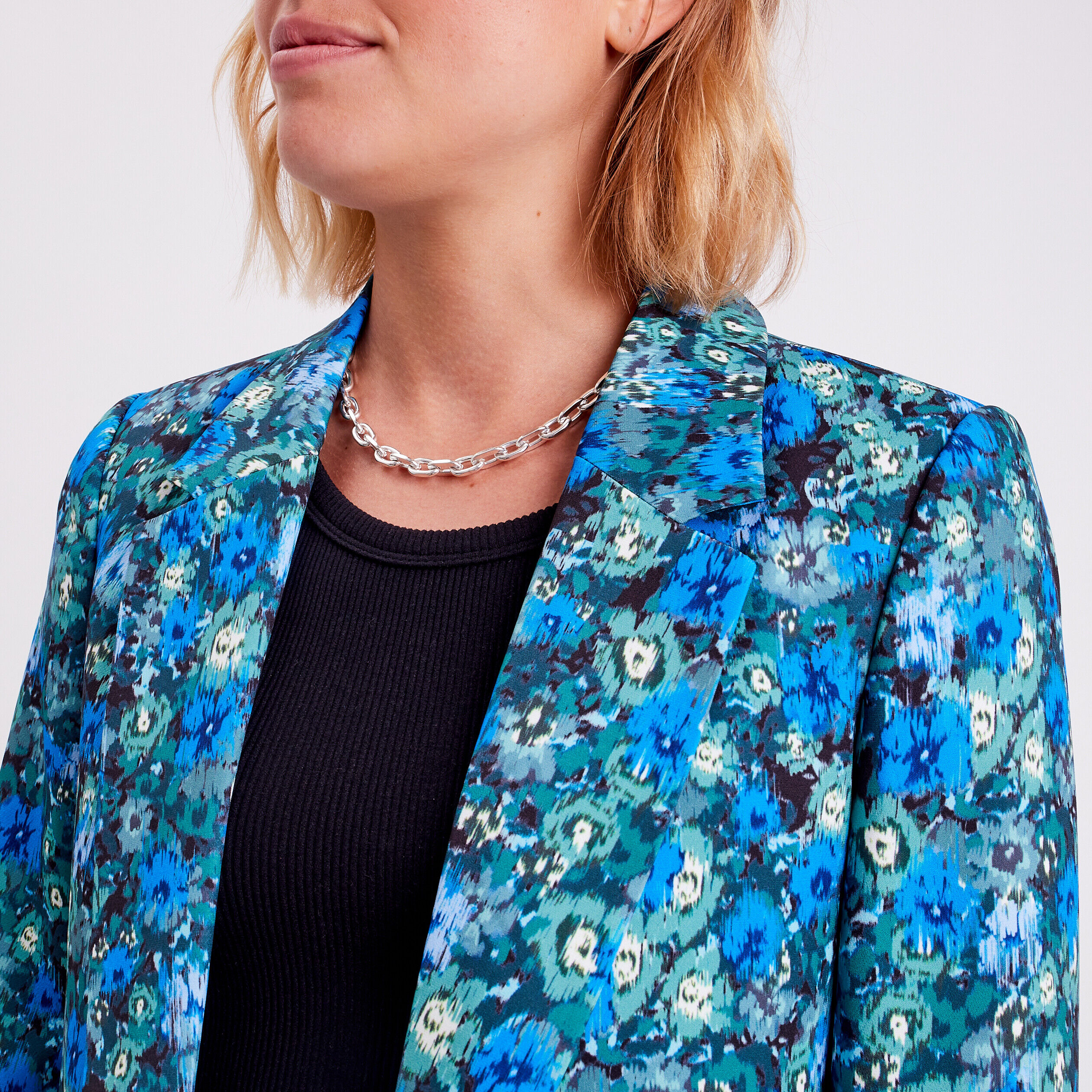Veste blazer droite vert femme | Cache Cache