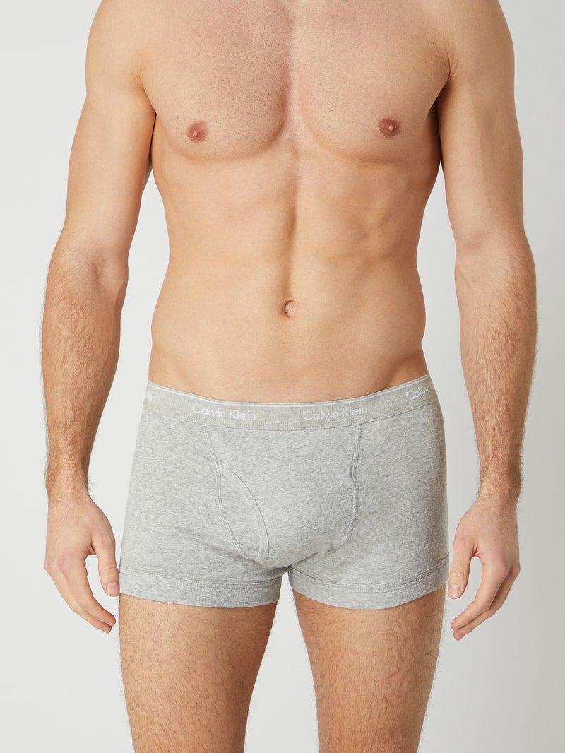 Classic Fit Trunks aus Baumwolle im 3er-Pack in mittelgrau meliert