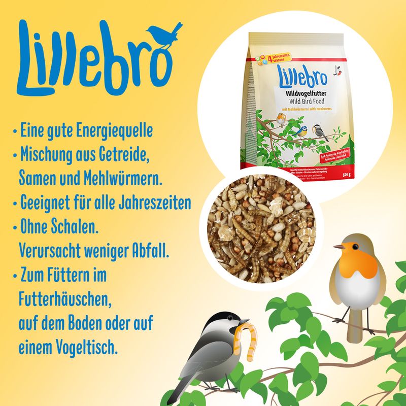 Lillebro Wildvogelfutter mit Mehlwürmern zu TOP-Preisen | bitiba