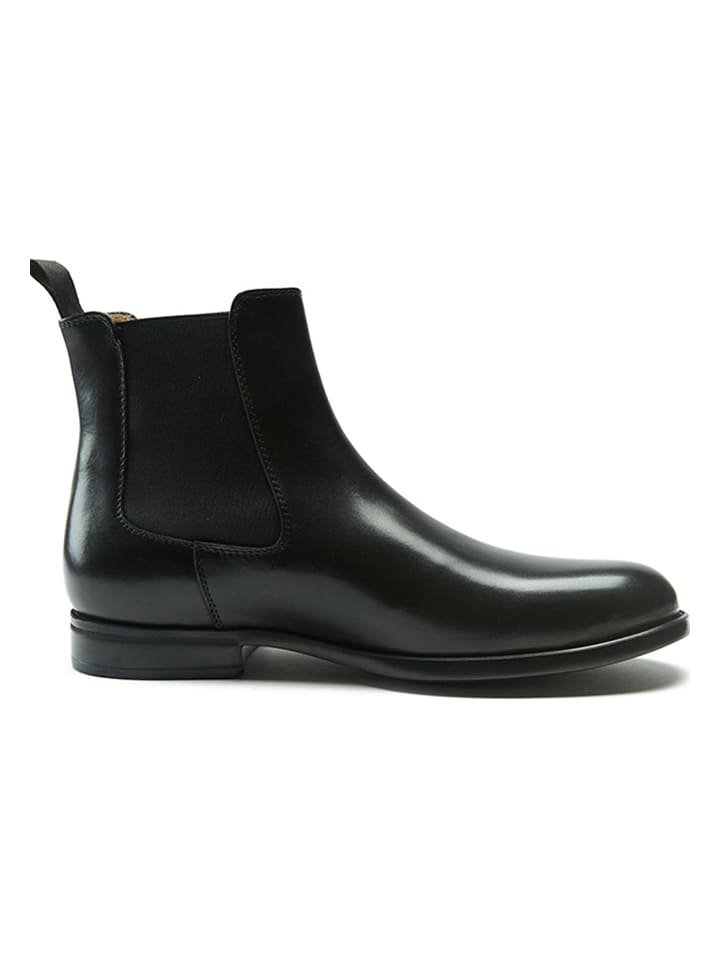 British Passport Leder-Chelsea-Boots in Schwarz günstig kaufen