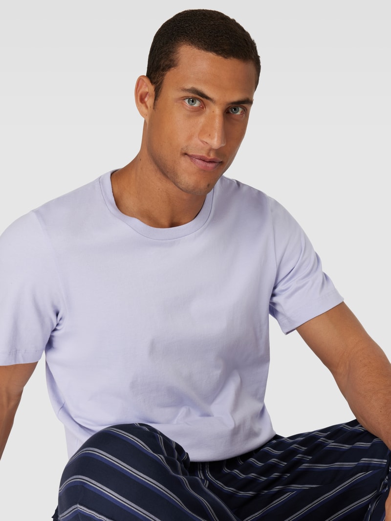T-Shirt mit Rundhalsausschnitt Modell 'Mix+Relax' in flieder