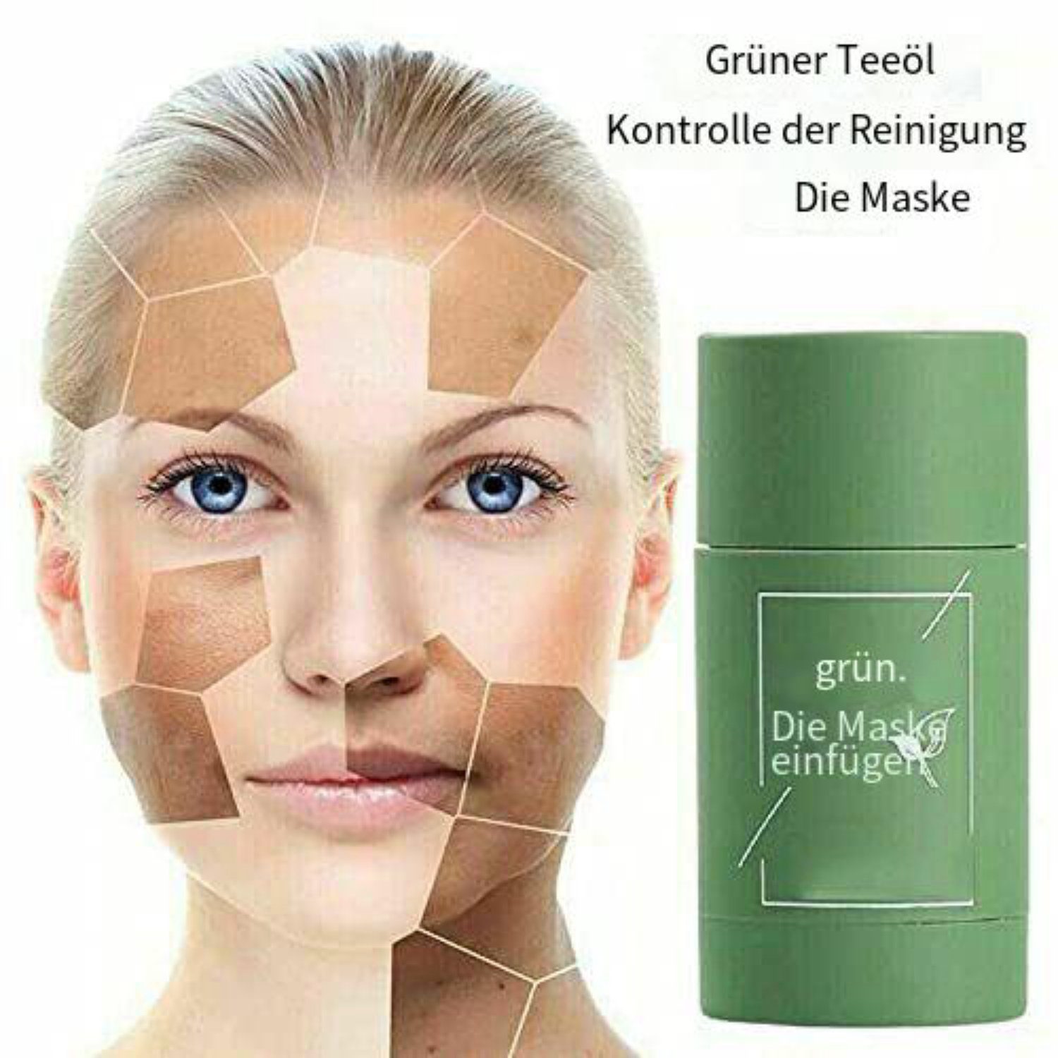 Devenirriche Gesichtspflege-Set Grüner Tee-Maskenstift, Grüner Tee Deep Cleanse Maskenstift Mitesser
