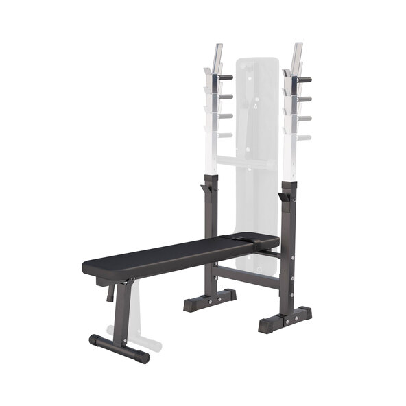 Hantelbank mit Langhantelset, 100 kg, schwarz