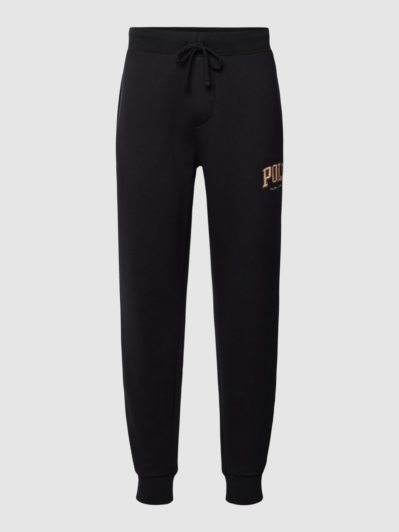 Sweatpants mit Label-Detail in schwarz