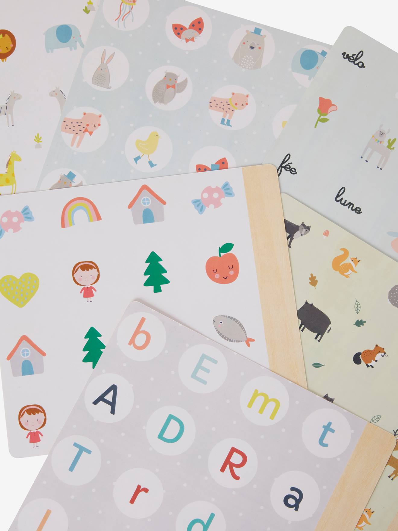 Jeu de Mémo sur plateau évolutif en bois FSC® blanc