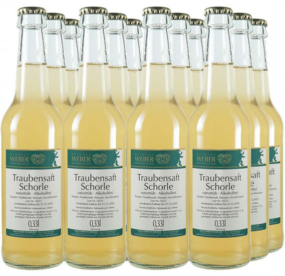 12x Traubensaftschorle 0,33L - Weingut Weber Hof-Bärenstein