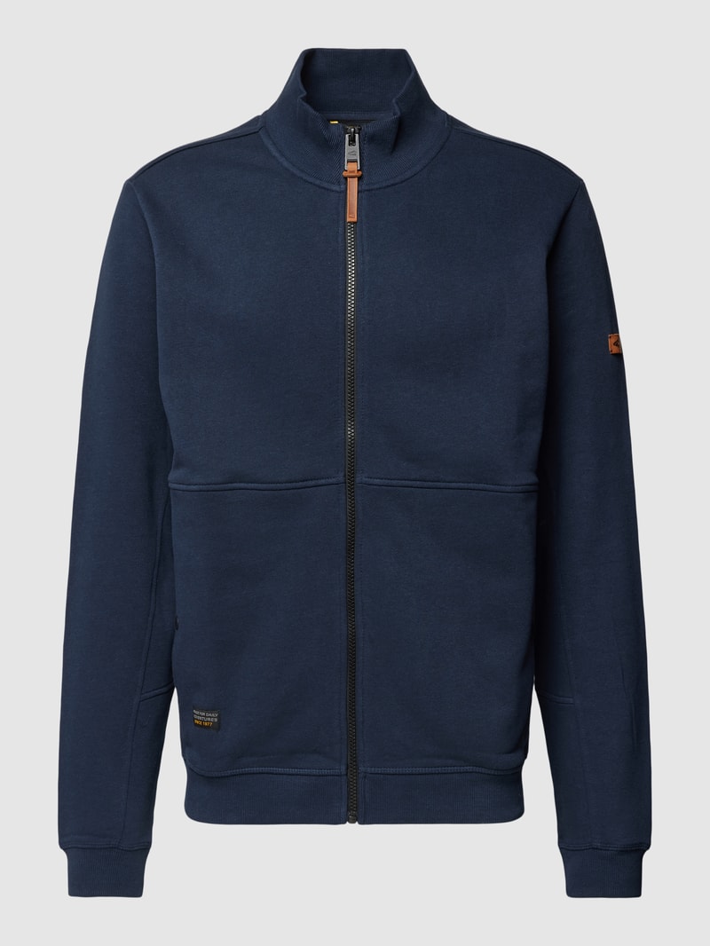 Sweatjacke mit Label-Detail in dunkelblau