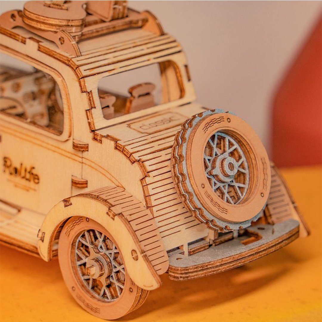 ROLIFE 3D-Puzzle Rolife Vintage Car 3D Wooden Puzzle TG504, 164 Puzzleteile, Holzbausatz zum Selberbauen