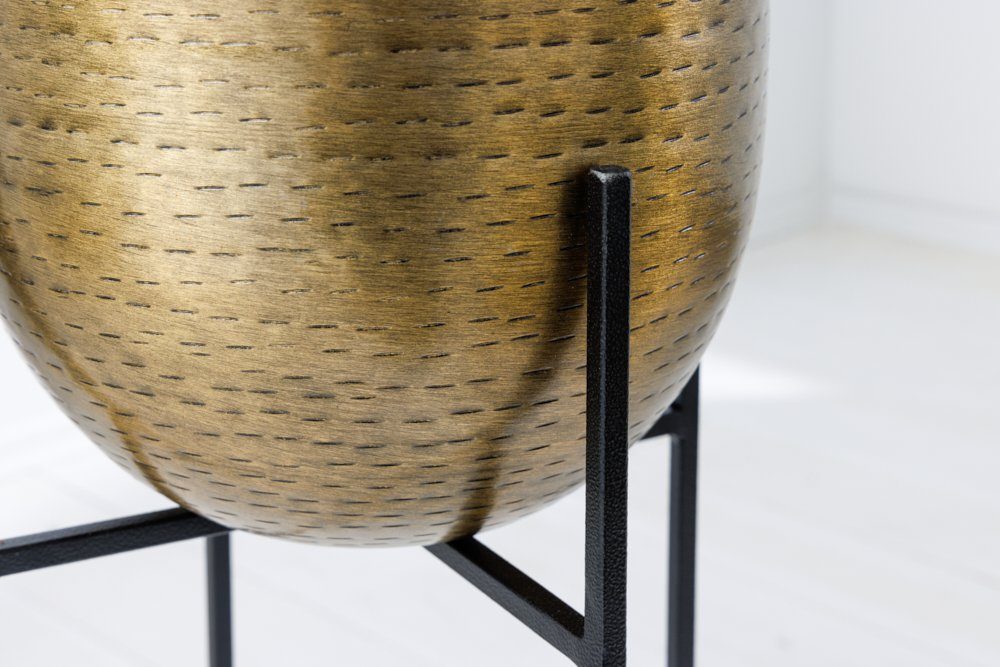 riess-ambiente Übertopf UNIT 70/50cm gold / schwarz (Set, 2 St), Wohnzimmer · Vase · für Pflanzen · Metall · mit Gestell · Handarbeit