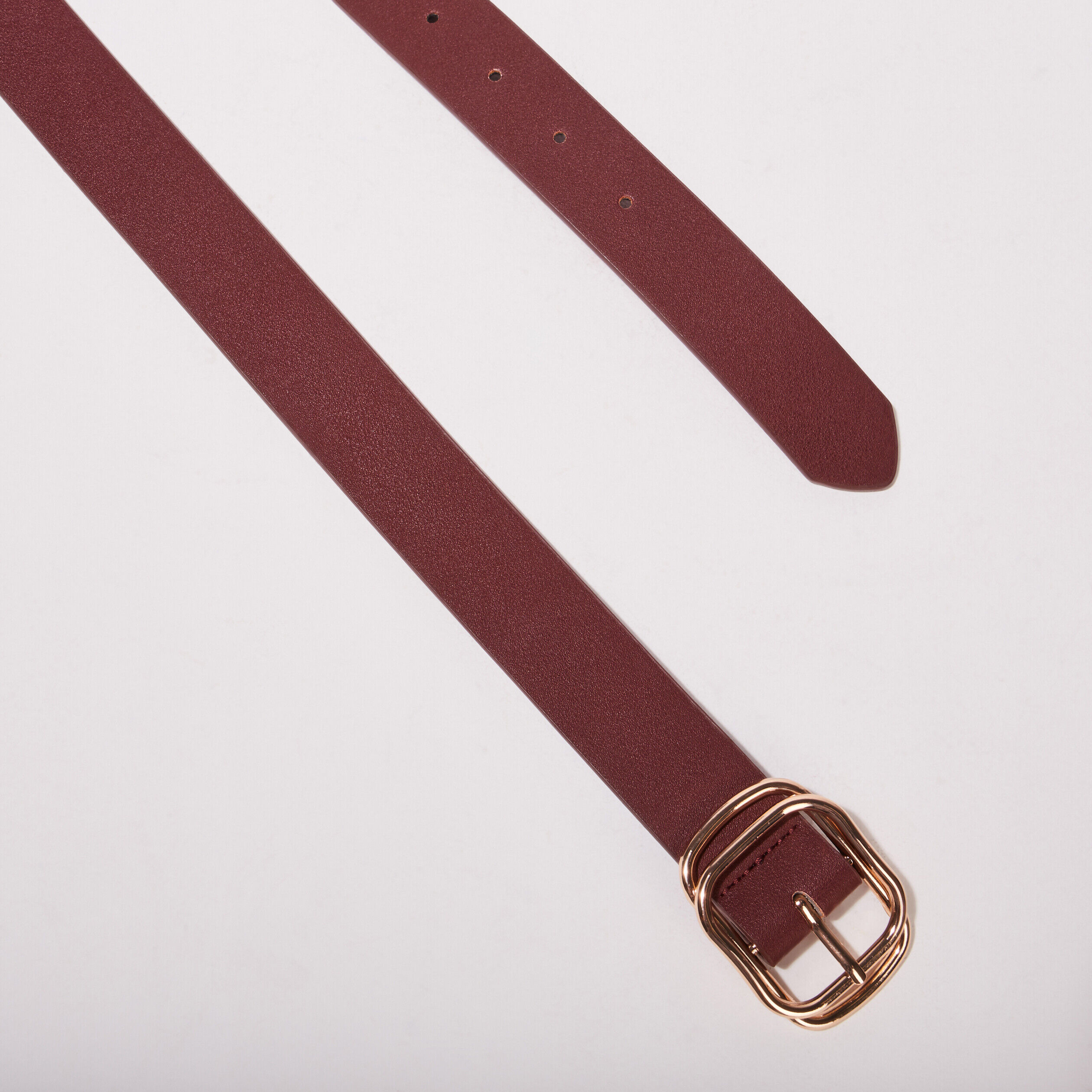 Ceinture avec double boucle bordeaux femme | Cache Cache