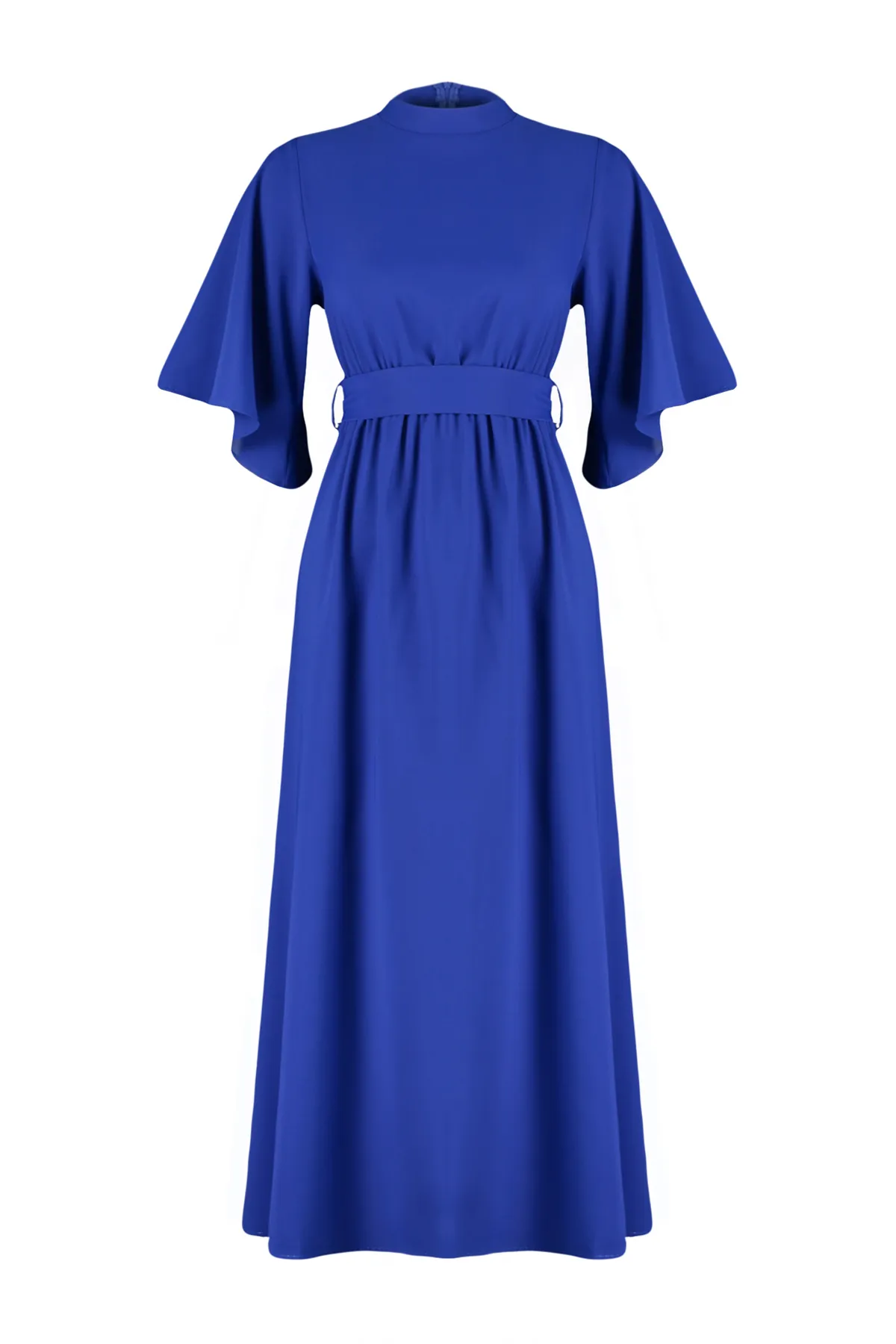 Trendyol Modest  Saks – Gewebtes Kleid mit halblangen Ärmeln und Gürtel TCTSS24DB00009