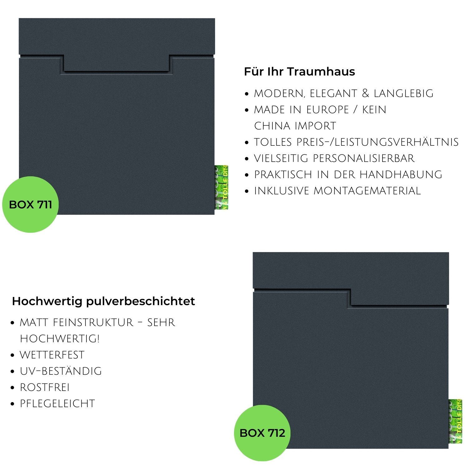 MOCAVI Briefkasten MOCAVI Box 710 Briefkasten mit Zeitungsfach weiß, integriert