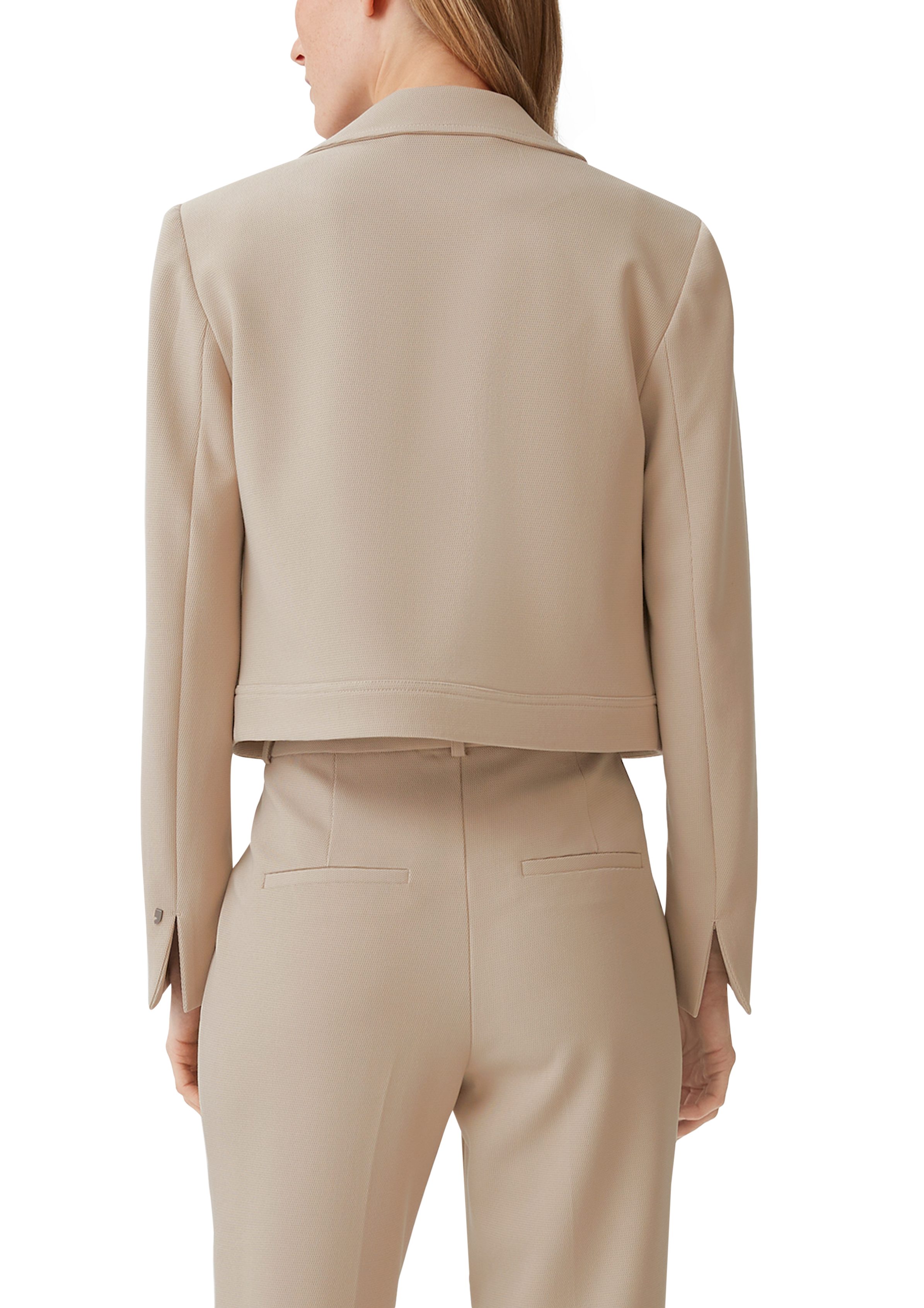 Comma Blusenblazer Kurzer Blazer aus Viskosemix Logo