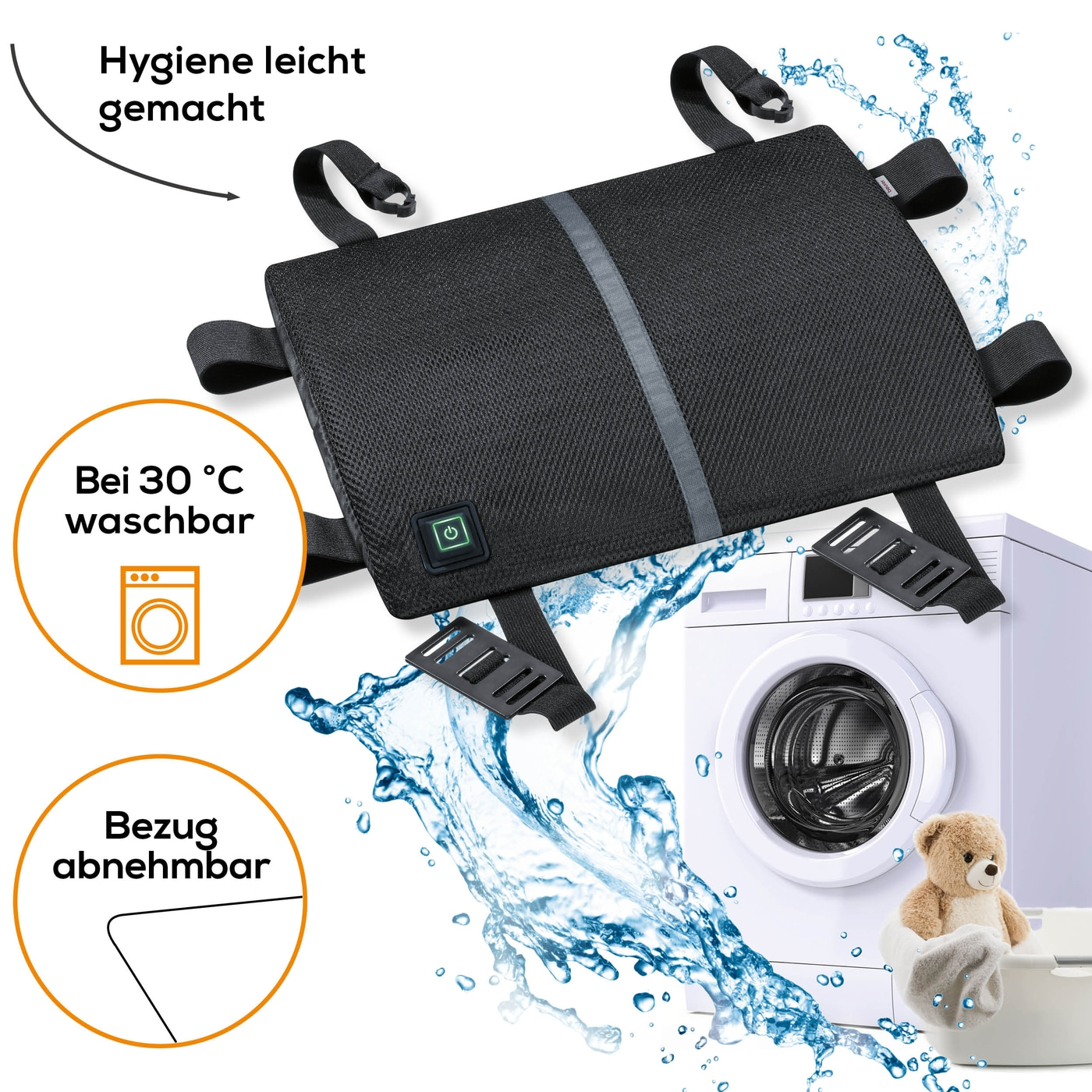Beurer Heizkissen mit Rückenstütze HK 70-Ergonomische Rückenstütze mit Wärme & praktischer Sitzbefestigung