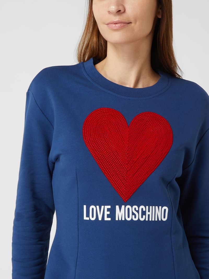 Sweatkleid mit Pailletten in blau