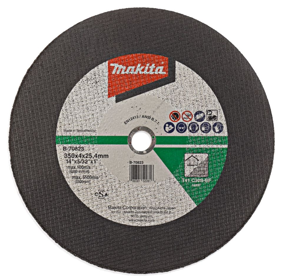 Makita Zubehör B-70823 Trennscheibe 350 x 25,4 x 4,0 mm für Stein, 1 Stück