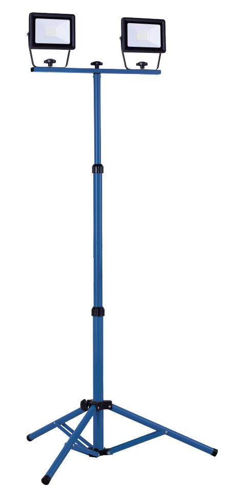 Schwabe 46351 Optiline LED-Arbeitsleuchte IP65 2 x 30 W auf Stativ mit Ständer H05RN-F 3x1,0 3 m