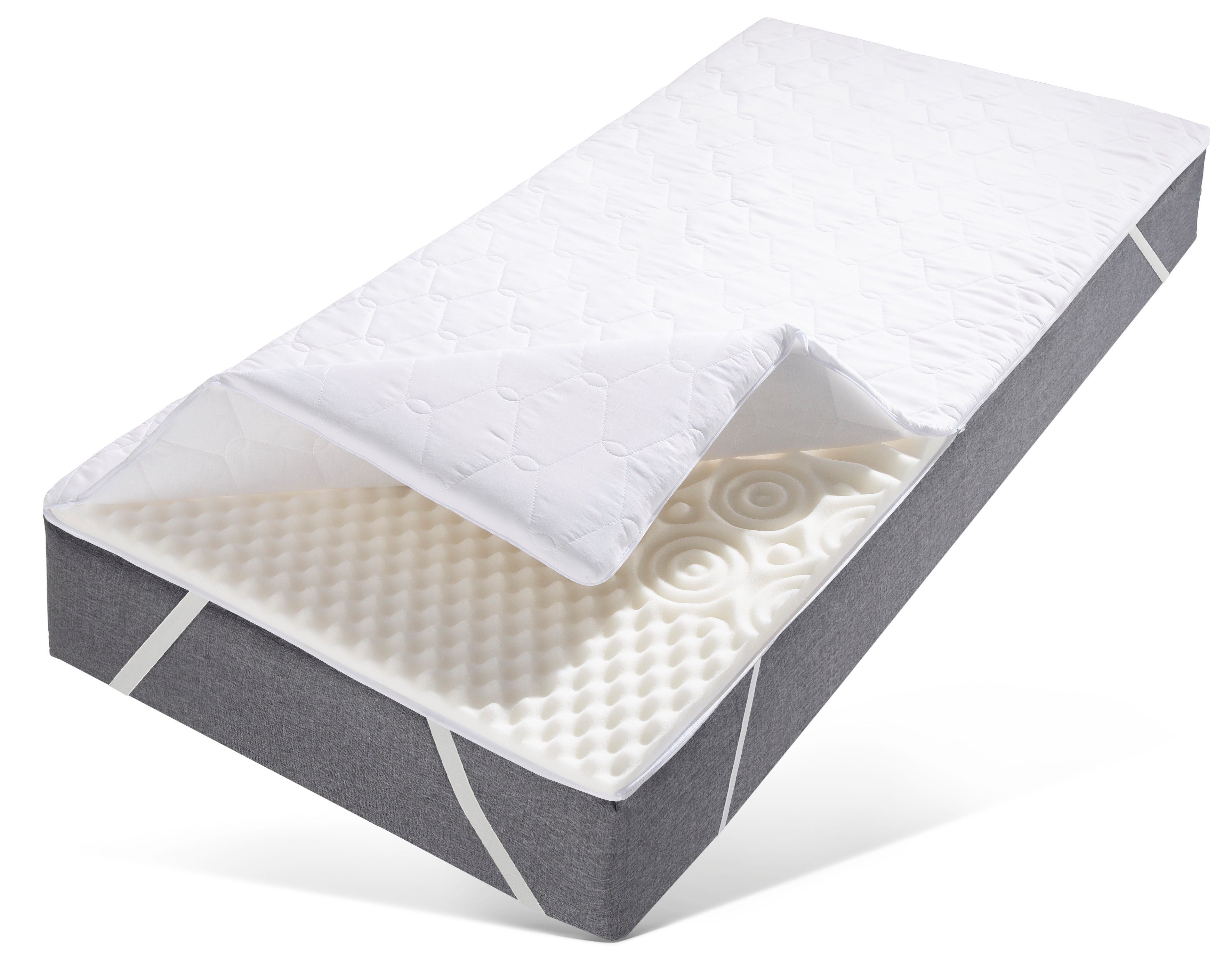 Topper Eliana Topper für Matratzen 90x200 cm, 140x200 geeignet, my home, 4 cm hoch, Komfortschaum, Matratzentopper, Boxspringmatratzen und Boxspringbett geeignet