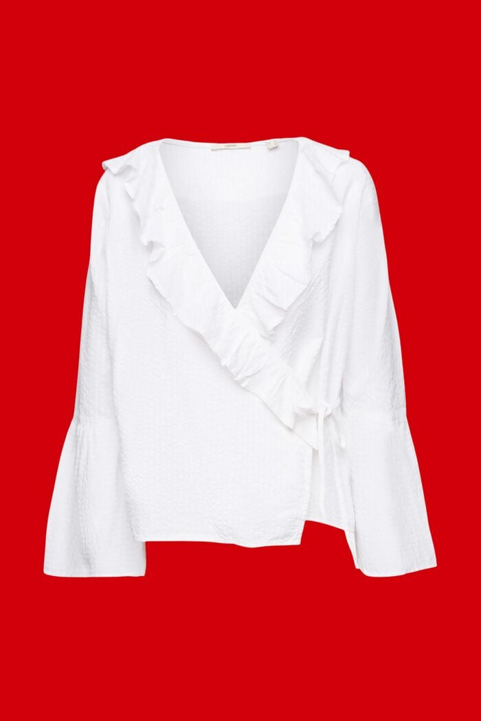 Wickelbluse mit Rüschen