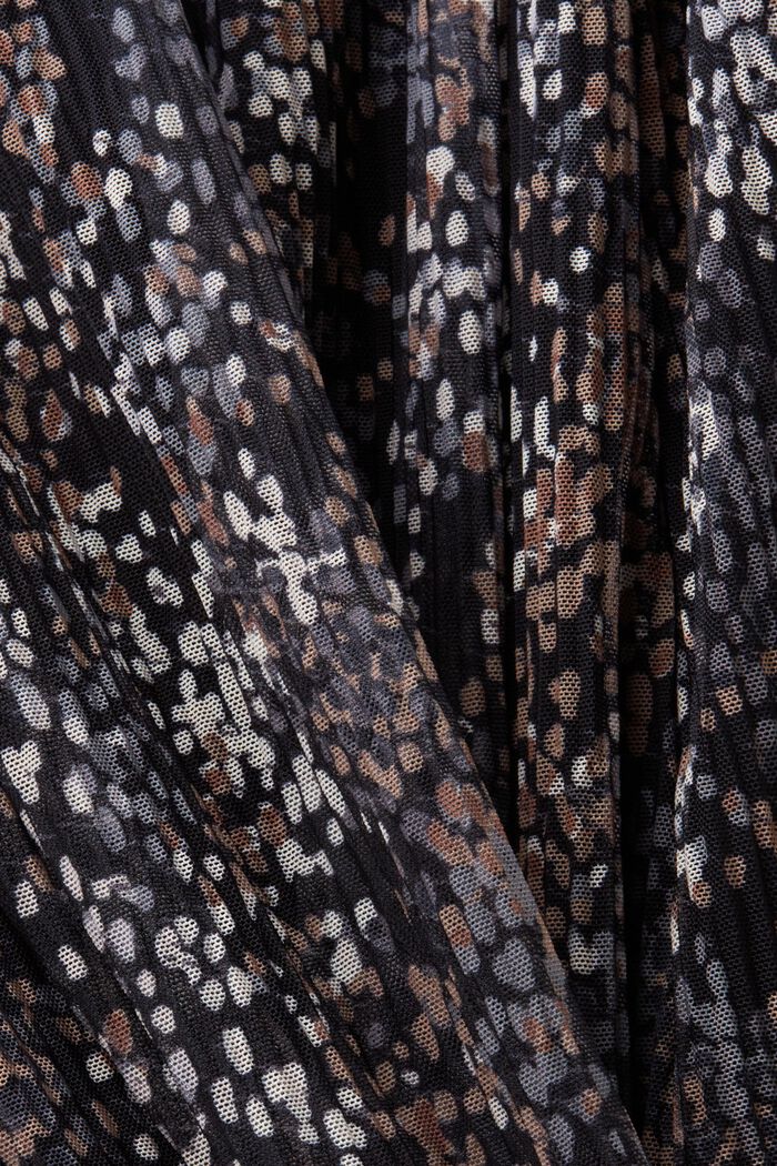 Plissiertes Mesh-Kleid mit Muster