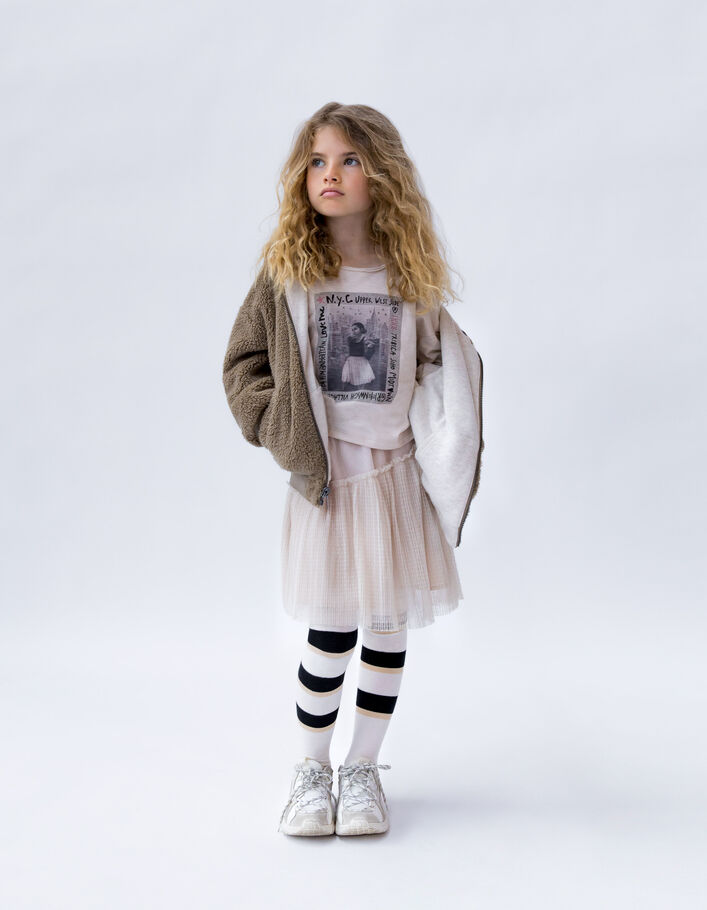 Jupe beige en tulle fille