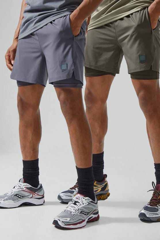 2er-Pack Man Active 2-in-1 Shorts