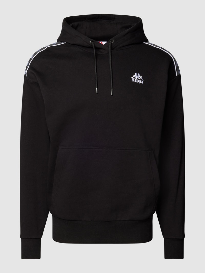 Hoodie mit Logo-Stitching in schwarz
