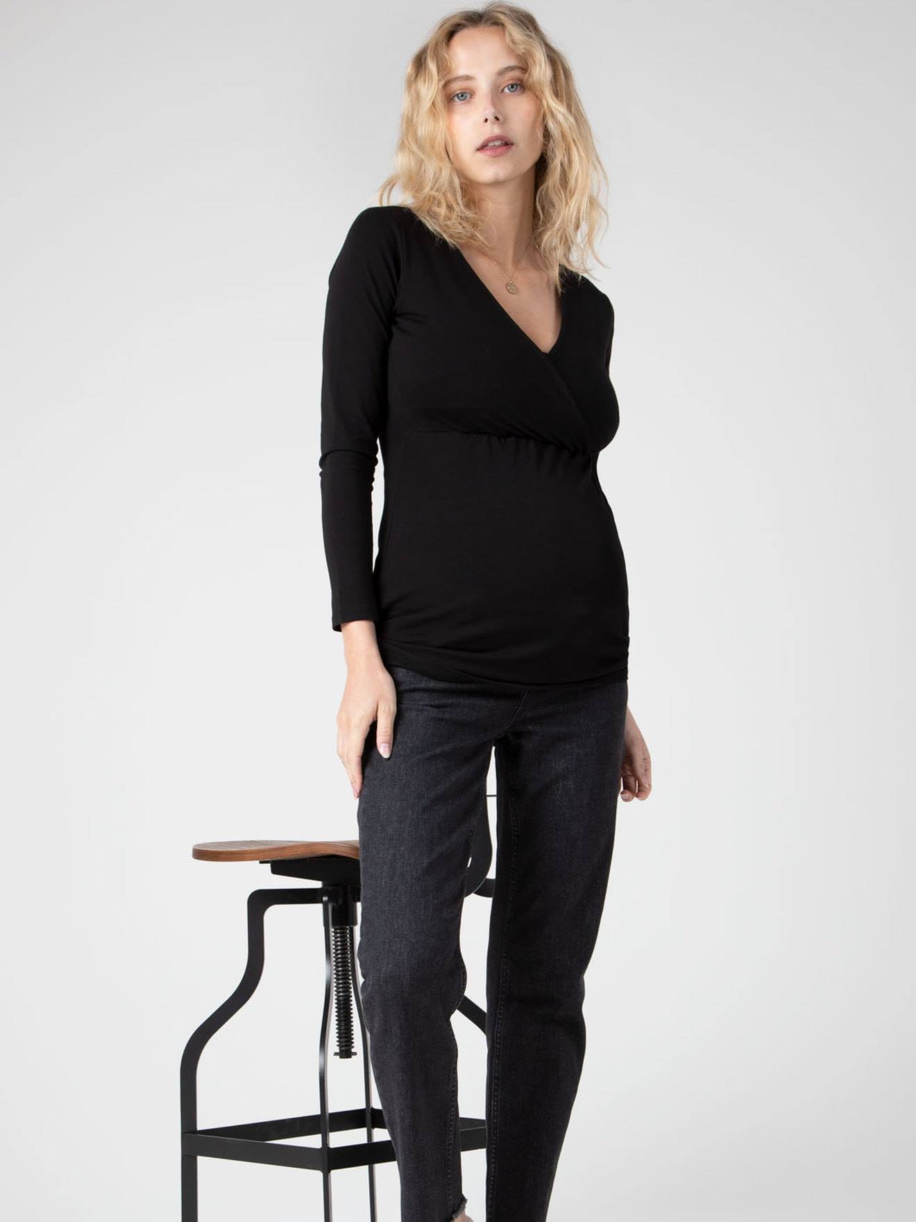 Envie de Fraise Nachhaltiges Shirt für Schwangerschaft & Stillzeit ESTELLE LS ENVIE DE FRAISE - schwarz