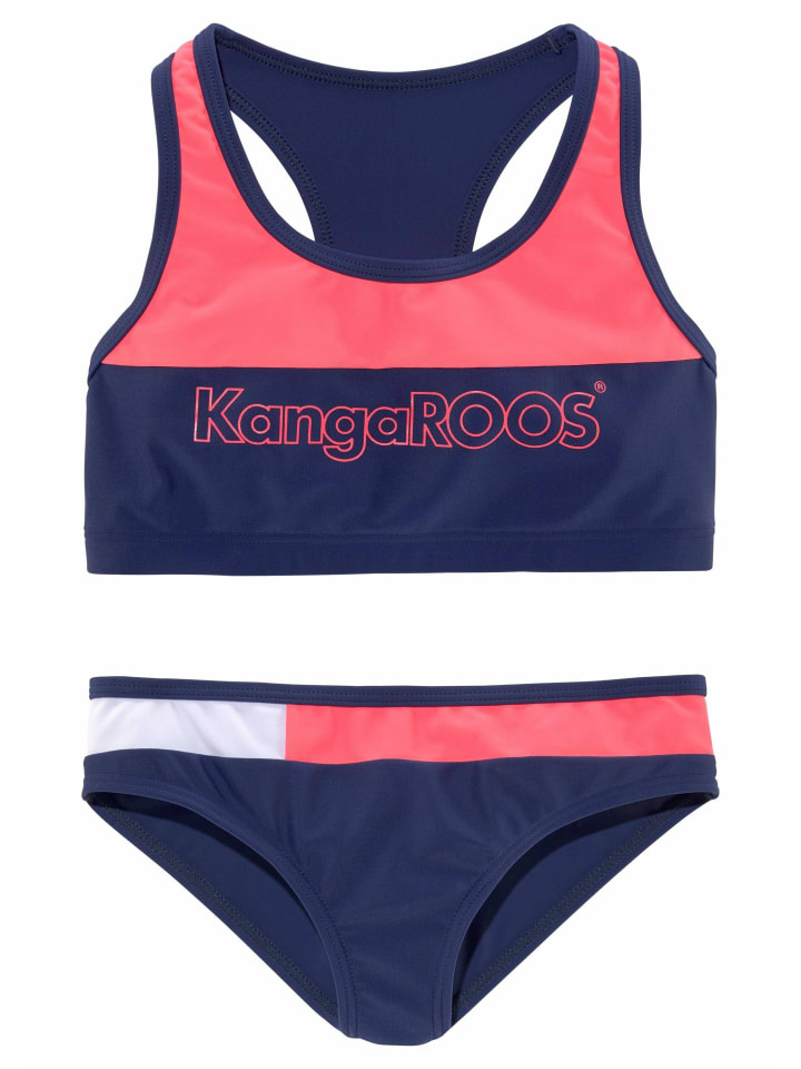 Kangaroos Bustier-Bikini in marine-pink-weiß günstig kaufen