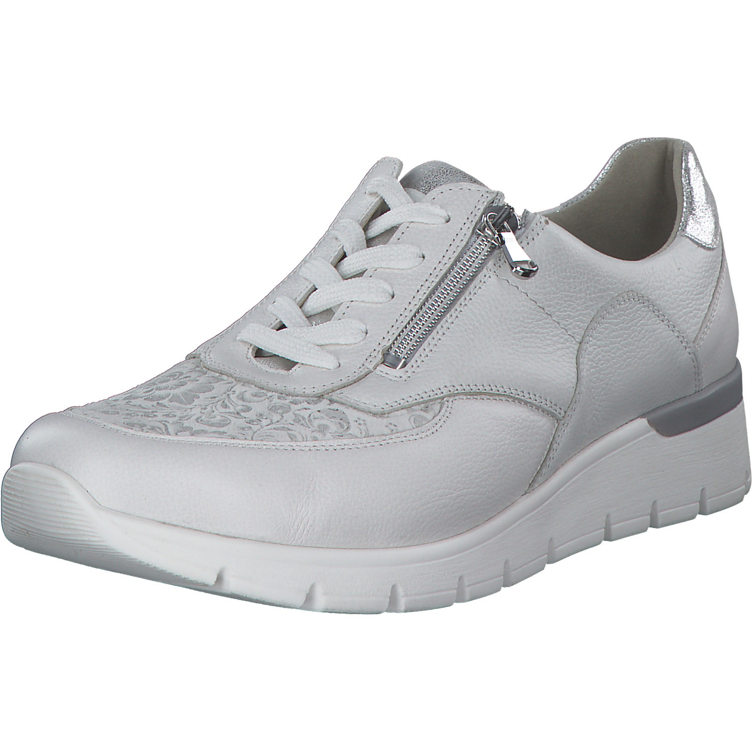 Waldläufer Ramona 626K02, Schnürschuhe, Damen, WEISS WEISS SILBER
