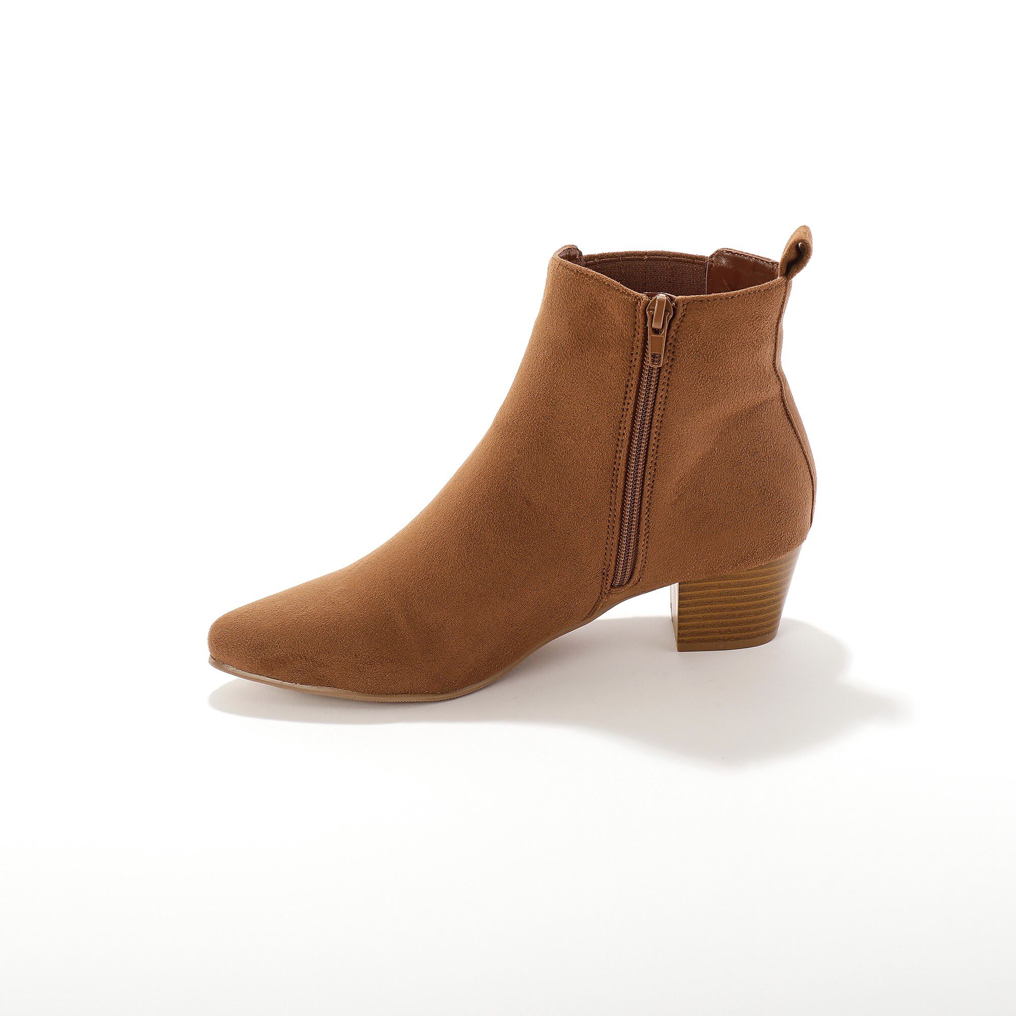 Boots folk élastiquées et zippées à talon