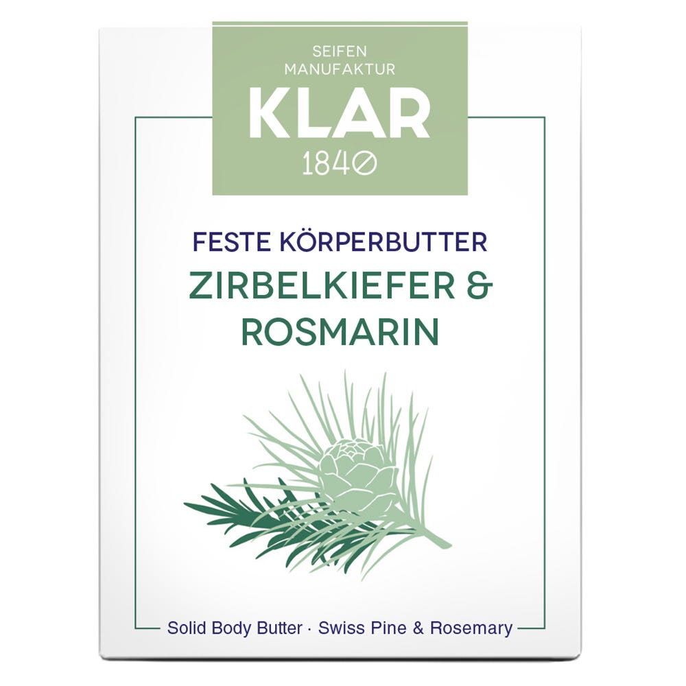 Klar's feste Körperbutter Zirbelkiefer & Rosmarin 60 g