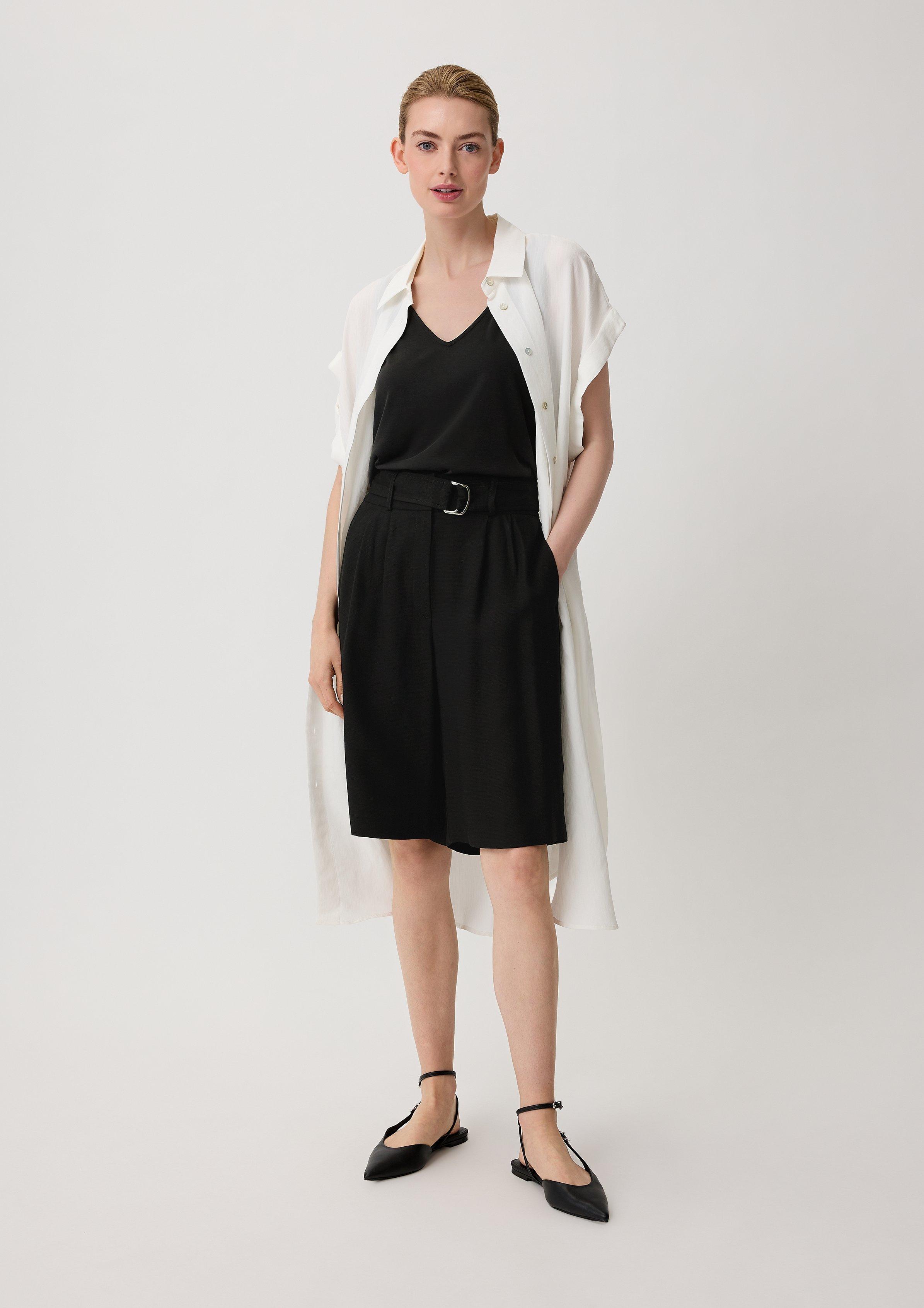 Loose: Bermuda aus Twill - schwarz