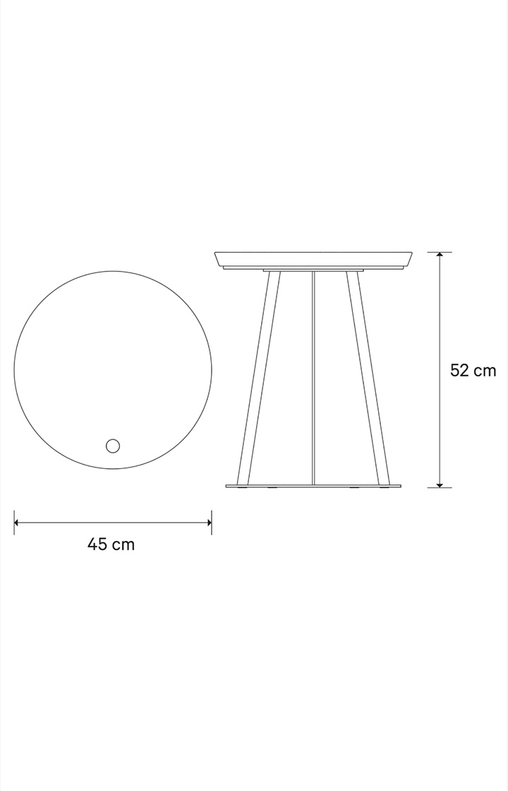 Beistelltisch JOOP! ROUND mit Raucheichenplatte, 45 x 52 cm in Anthrazit