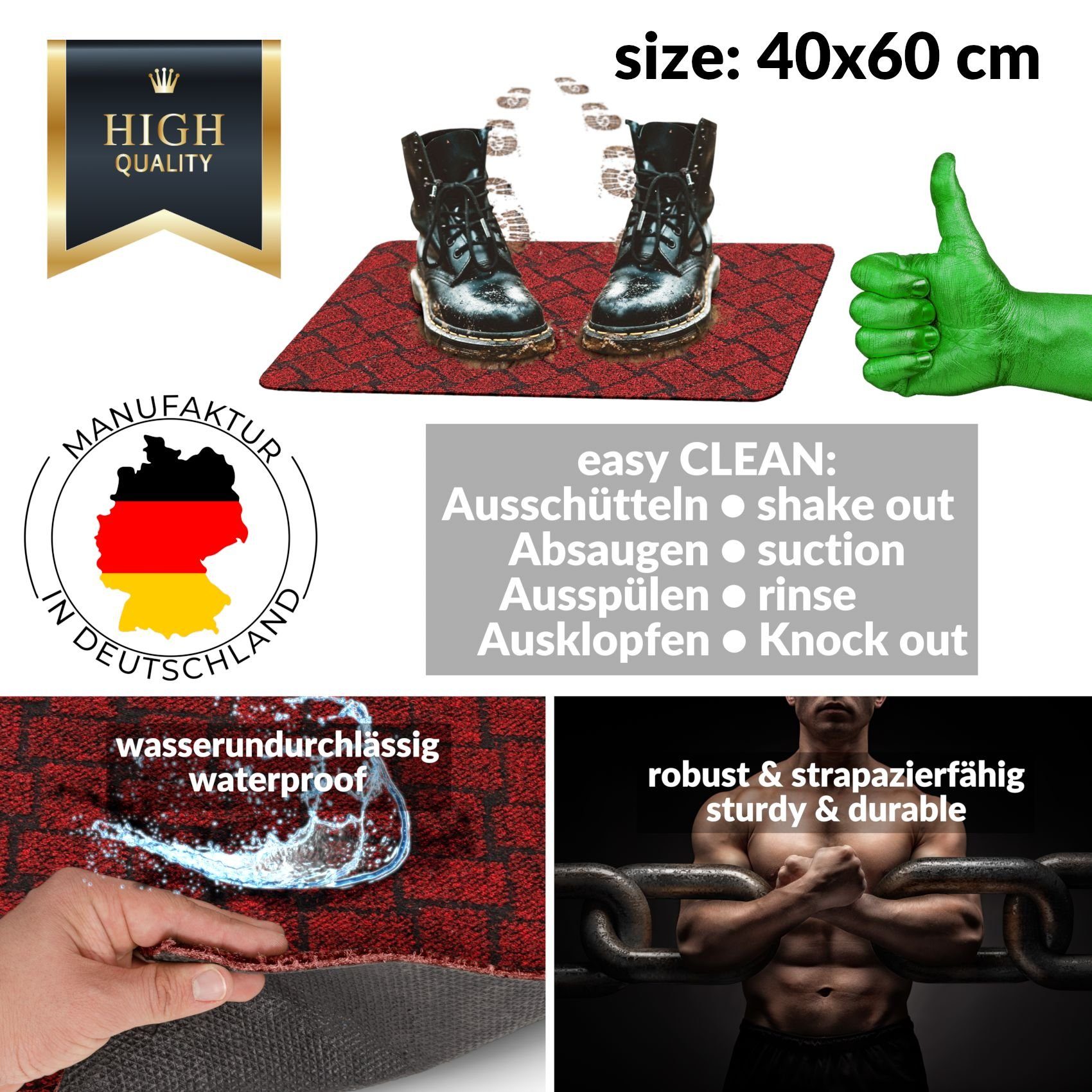 Läufer Flurläufer Fußmatte Textil Vorleger Läufer Melbourne Pflasterstein, ANRO, Rechteckig, Höhe: 6 mm, Textil