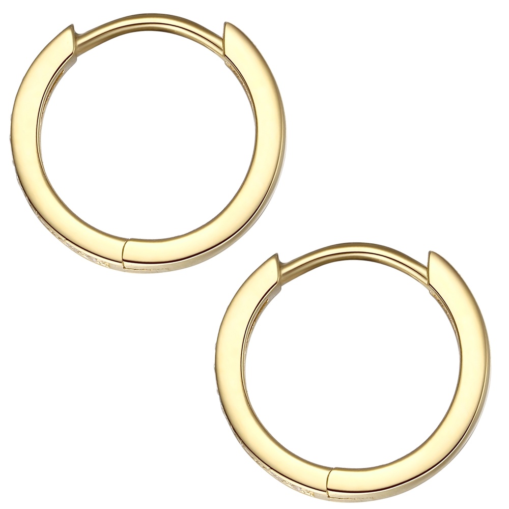 Rafaela Donata Créoles en argent Argent sterling Oxyde de zirconium (CZ) en Or jaune Boucles d'oreilles