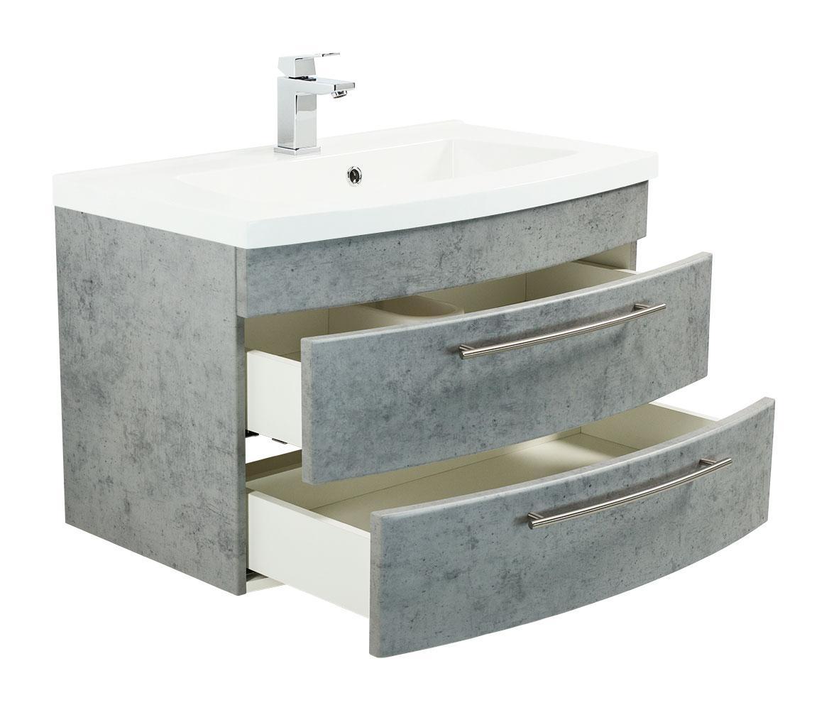 Posseik Badmöbel Luna 80 mit runder Front Beton